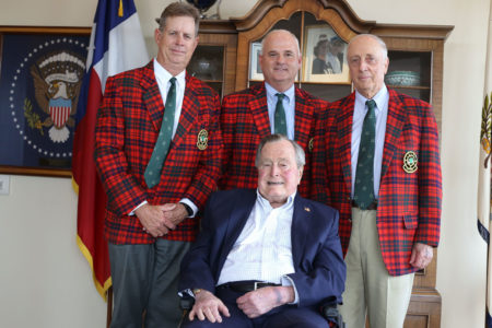 John Sanford, Jeff Blume & Rees Jones with President George H.W. Bush