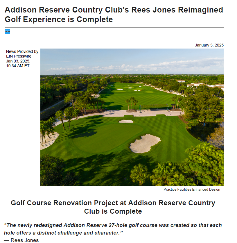 Addison Reserve Renovation Complete